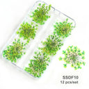 12/18Pcs/box 3D Dried Flowers Nail Art Decorations Dry Floral Bloom Stickers DIY Manicure Charms Designs For Nails Accessories  ourlum.com SSDF10  