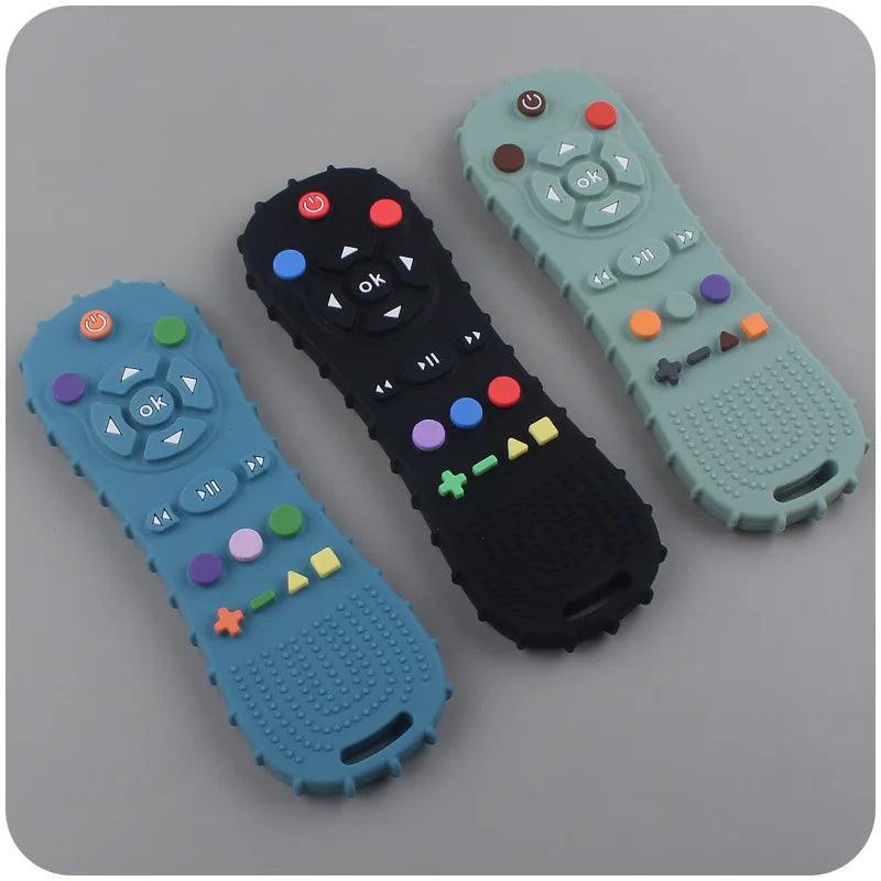 Baby Teether TV Remote Control Shape Silicone Teething Toy: Soothing Relief for Gum Pain  ourlum.com   