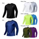 Summer Ice Silk Long Sleeve T-Shirt Men 2023 New Quick Dry Breathable Air Conditioning Outdoor Sun Protection Running Outer Wear