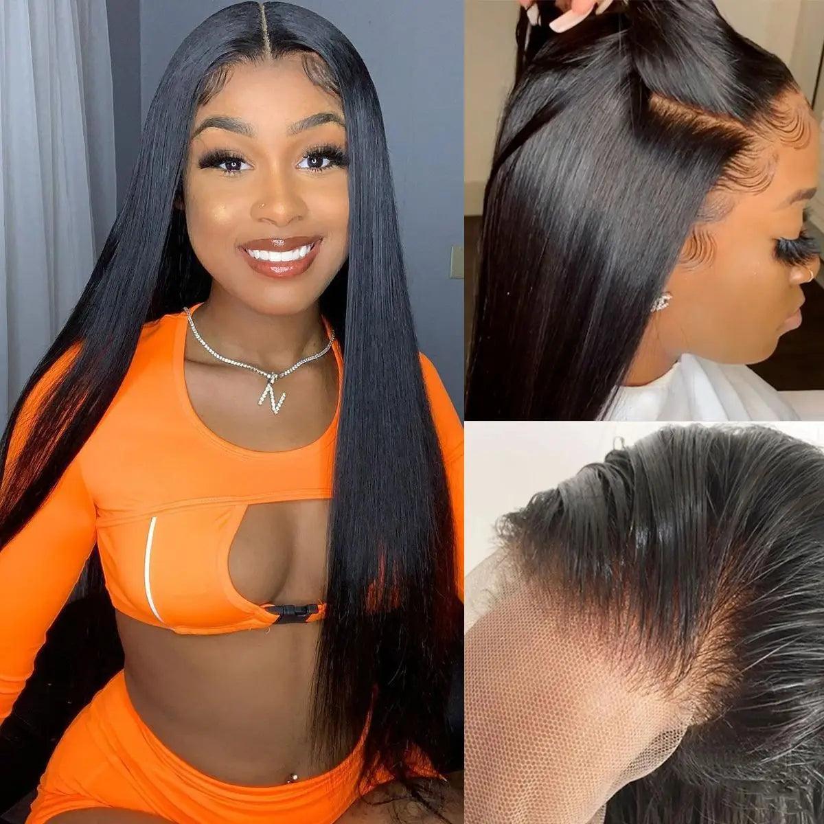 Ultimate HD Lace Frontal Wig: 30-34 Inch Straight Remy Human Hair for Effortless Styling