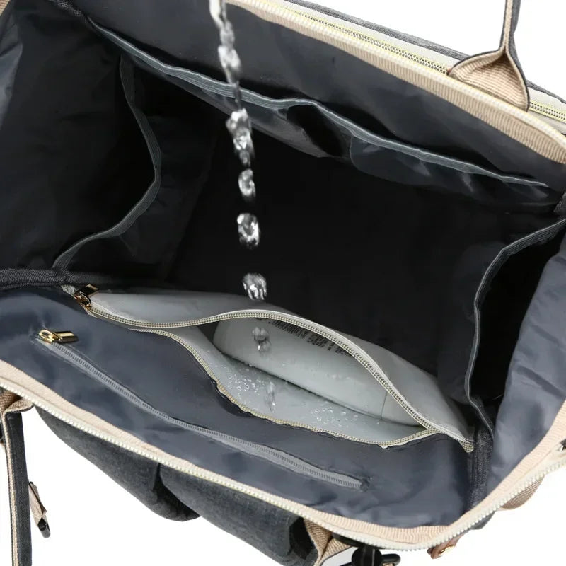 Stylish USB Diaper Bag Backpack with Large Capacity, Waterproof Design, and Insulated Compartments for Moms