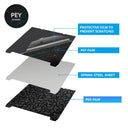 Magnetic Build Plate for 3D Printers: PET PEI PEO Spring Steel Sheet  ourlum.com PEY-PEO no base 310X315mm 