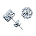 Starlight Elegance Silver Star Stud Earrings Dazzling Zircon Design