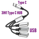 USB Hub Type C Splitter: Fast Data Transfer Solution  ourlum.com 3IN1 Type C Edition  