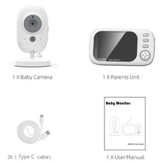 3.5-Inch Wireless Video Baby Monitor with Night Vision and Two-Way Audio