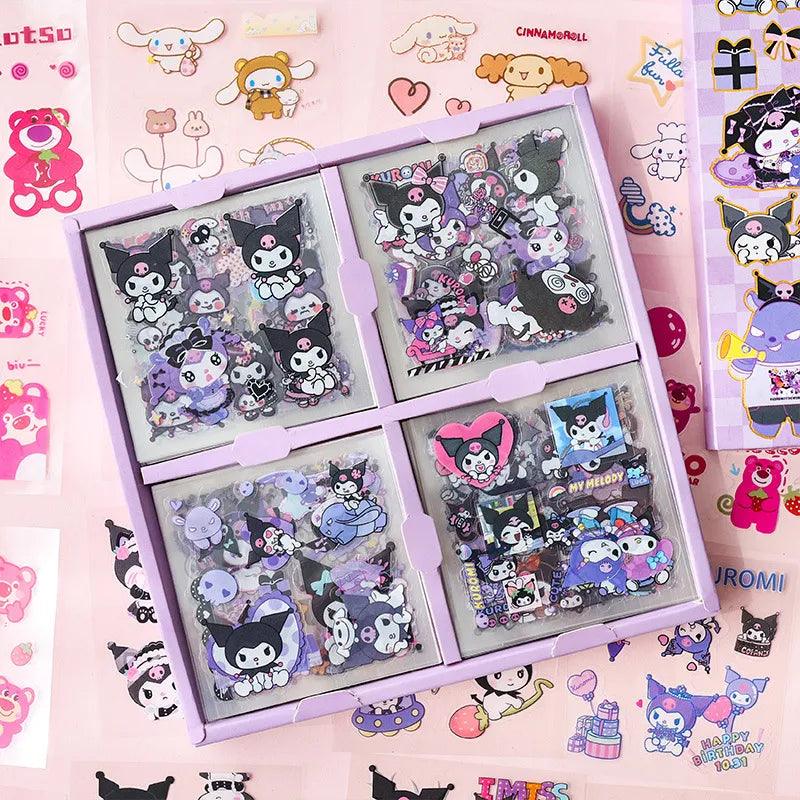 Sanrio Kawaii Sticker Set with Cinnamoroll and Melody Characters  ourlum.com   