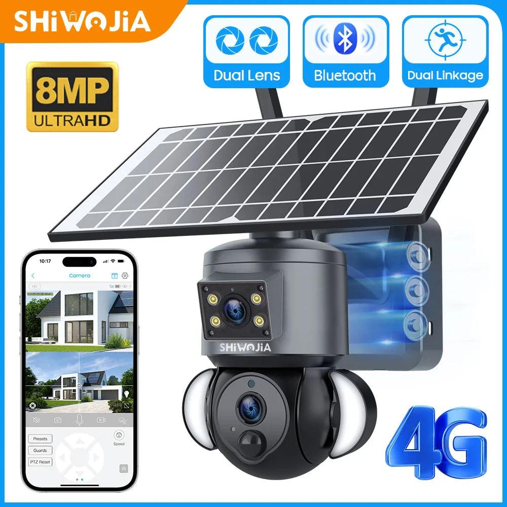 Solar Powered Outdoor Security Camera: AI Humanoid Tracking & Night Vision  ourlum.com 8MP 4G add 128GB SAUDI ARABIA 