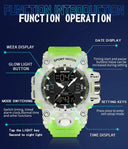 SANDA Men Sports Watch Military Design Upgrade Dual Display