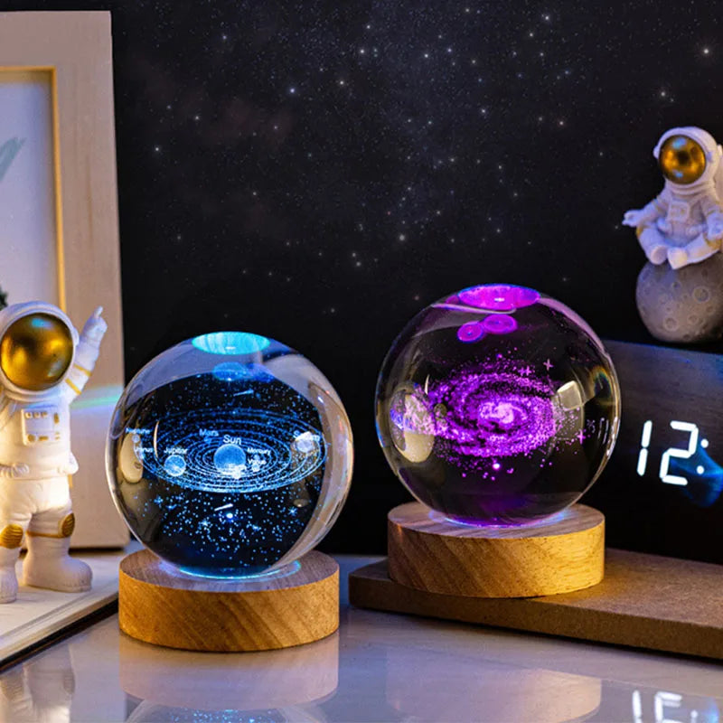 7 Colors Solar System Saturn Crystal Ball Lamp Moon Galaxy Star Led Night Light Bedroom Bedside Decor for Children Friend's Gift  ourlum.com   