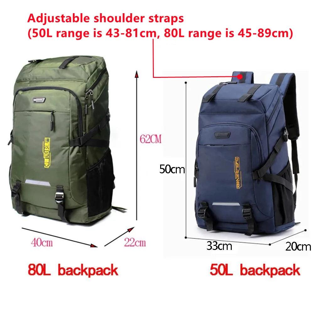 Unisex 50L/80L Outdoor Hiking Backpack for Travel, Camping, and Climbing - Versatile Rucksack for Men and Women