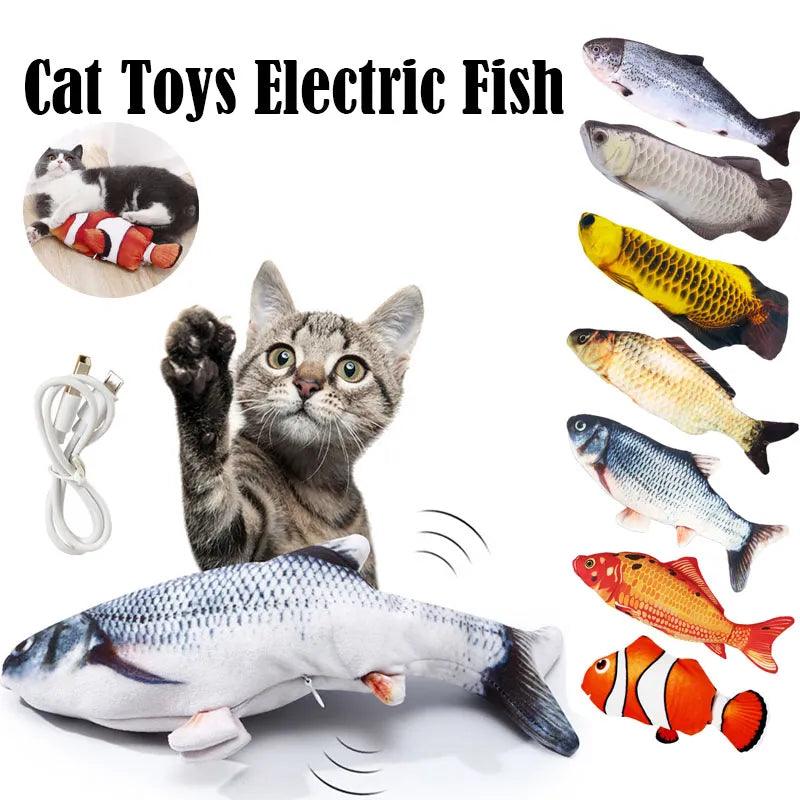 Electric Cat Toy Fish Swing Dance USB Charging - Interactive Fun Toy for Cats  ourlum.com   