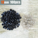 Black Plastic Safety Eyes Set for Amigurumi Crafts and Toys  ourlum.com 12mm-100pcs  