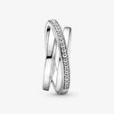 Original 925 Sterling Silver Crossover Love Ring Gift for Her