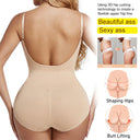 Seamless Backless Bodysuit Shapewear for Women with Open Crotch & Tummy Control