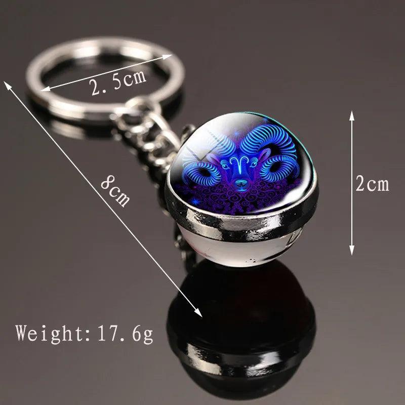 Zodiac Glass Ball Constellation Keychain - Unique Astrology Design  ourlum.com   