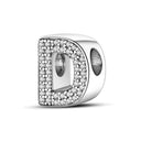 Hot Sale Silver Plated Color Letter Charm Beads for Women