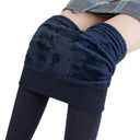 Cozy Velvet Winter Leggings - High Waist Stretch Leggings for Women  ourlum.com Navy S 