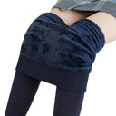 Cozy Winter Velvet Leggings - High Waist Stretch Leggings for Women  ourlum.com Navy XL 