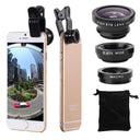 3in1 Fisheye Wide Angle Micro Camera Lens for IPhone Xiaomi Redmi 3IN1 Zoom Fish Eye Len on Smartphone Lenses with Phone Clip