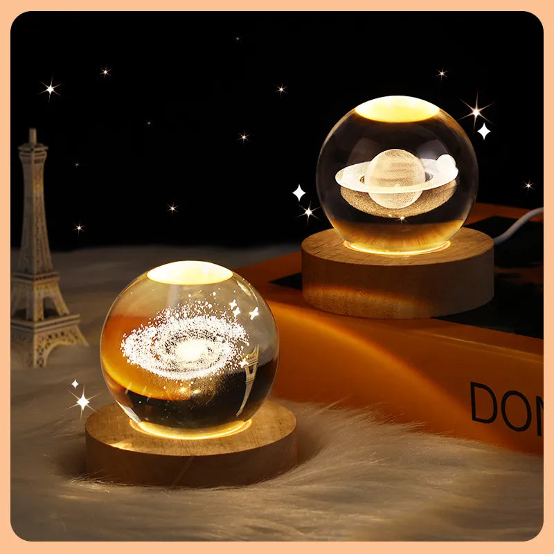Enchanting 3D Planet Moon Crystal Ball Lamp for Kids' Bedroom Decor  ourlum.com   