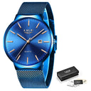 LIGE Men's Ultra Thin Fashion Watch Stylish Quartz Elegance