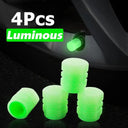 Luminous Glow Wheel Valve Caps Enhance Night Visibility 4 Pieces