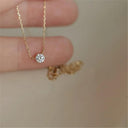 Sparkling Zircon Clavicle Chain Necklace - Elegant Women's Wedding Jewelry  ourlum.com   