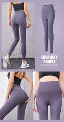 High-Waisted Ribbed Yoga Leggings for Women Seamless Tummy Control