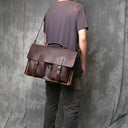 JLFGPJ Vintage Large Capacity Men's Crazy Horse Leather Bag