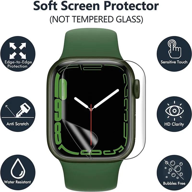 5-Piece Hydrogel Film Screen Protector for Apple Watch Series 9-1 (38MM-44MM)  ourlum.com   