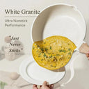 Nonstick White Granite Cookware Set Induction Safe 3-7 Piece