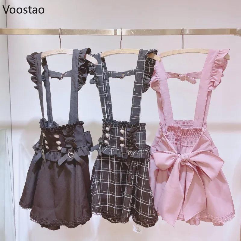 Gothic Lolita Empress Suspender Skirt with Ribbon Bow Detail  ourlum.com   