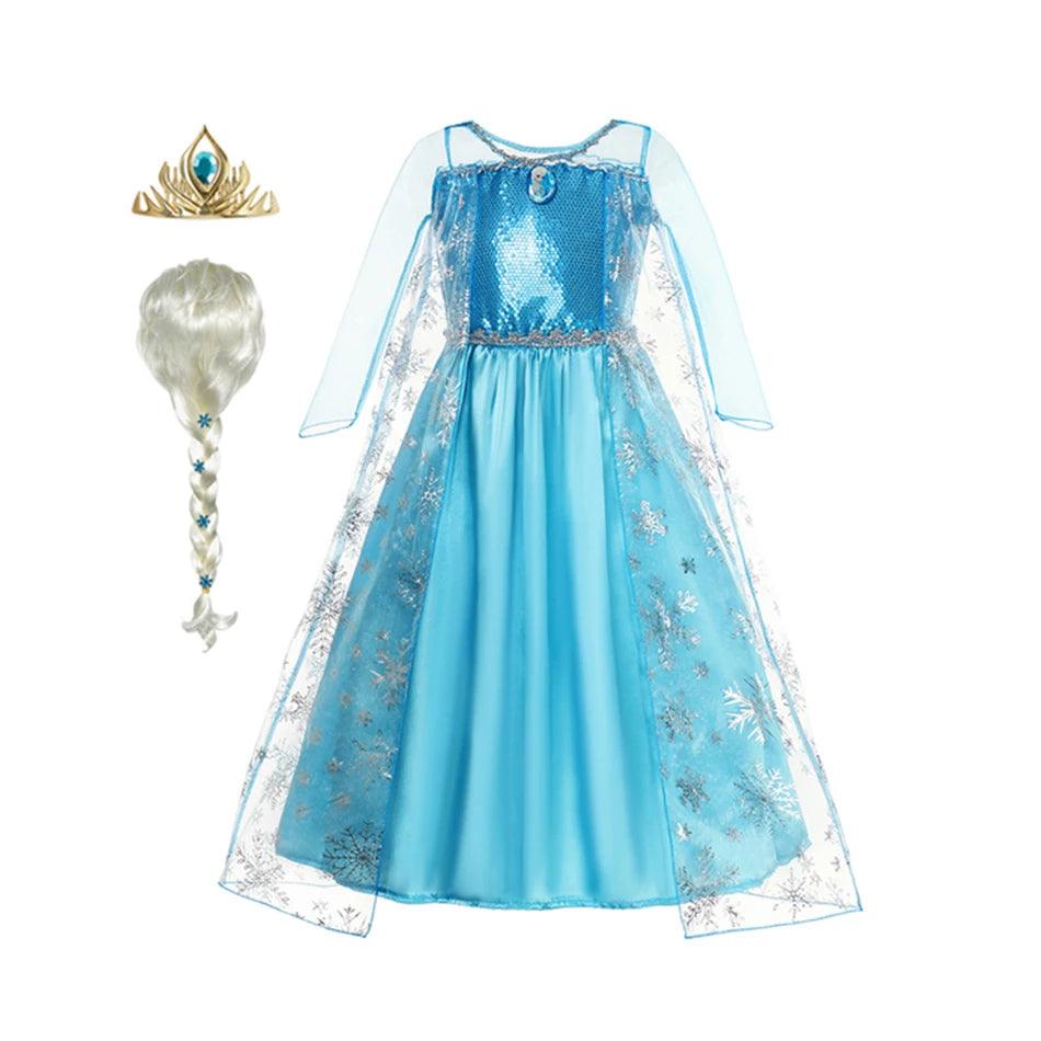 Enchanting Snow Queen Elsa Princess Dress for Girls - 2023 Carnival Costume  ourlum.com   