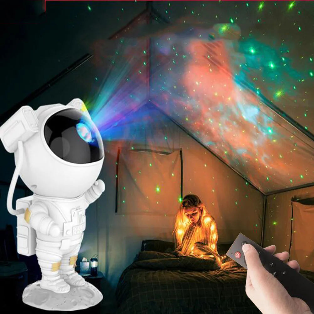 Astronaut Led Galaxy Projector Night Lights Sky Laser Star Nebula Projection Desk Lamps For Bedroom Decoration Atmospher Light