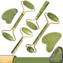 Jade Gemstone Roller + Gua Sha Facial Set