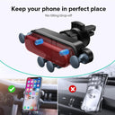 Gravity Car Phone Holder: Universal Air Vent Mount Stand - Secure Grip & Easy Installation  ourlum.com   