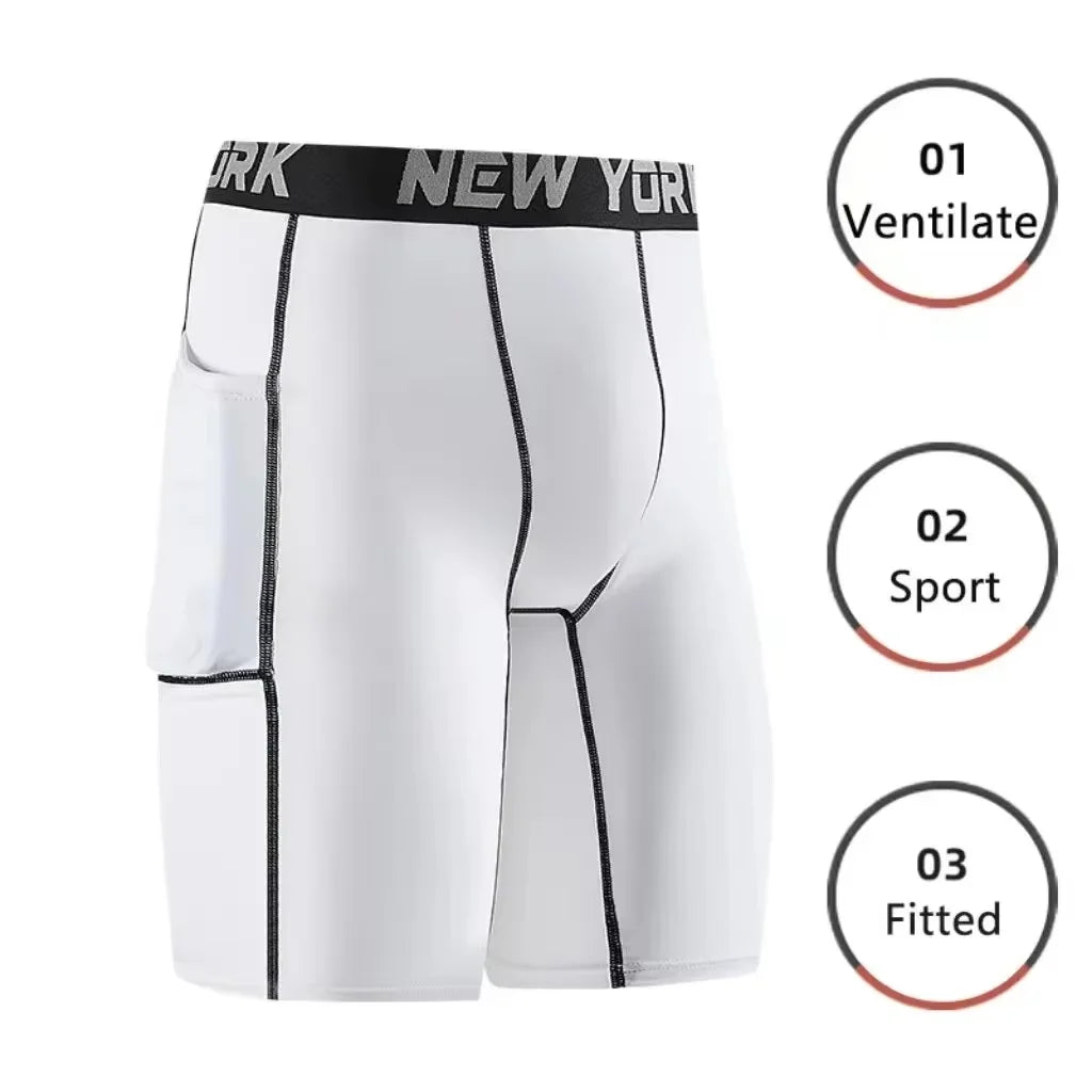 Men Boxers Sports Underwear Underpants Compress Gym Shorts Quick-Drying Sweatpants Moisture Absorption Fitness Pants