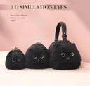 JIAERDI Lolita Plush Cute Cat Bag Women Harajuku Fur Bag