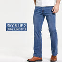 Mens Boot Cut Jeans Slightly Flared Slim Fit Denim Pants