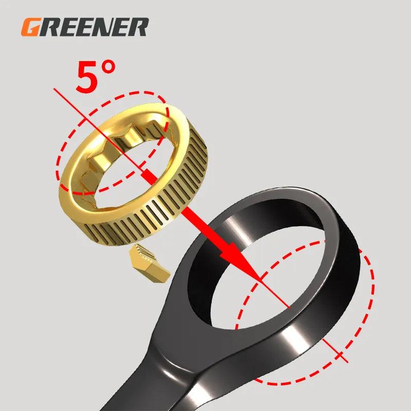 GREENER Adjustable Torque Ratchet Spanner for Mechanical Repairs  ourlum.com   