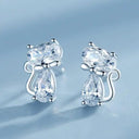 2023 Korean New Light Luxury Zircon Moon Star Earrings