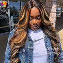 Blonde Highlight Body Wave Lace Front Wig Remy Human Hair