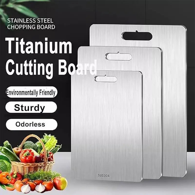 Titanium Cutting Boards For Kitchen Double-Sided Chopping Board Thick Portable Food Grade Cutting Mat Serving Tray For Cooking