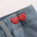 Waist Tightening Bowknot Button Adjusters Set for Pants and Skirts - Stylish and Convenient  ourlum.com love-red  