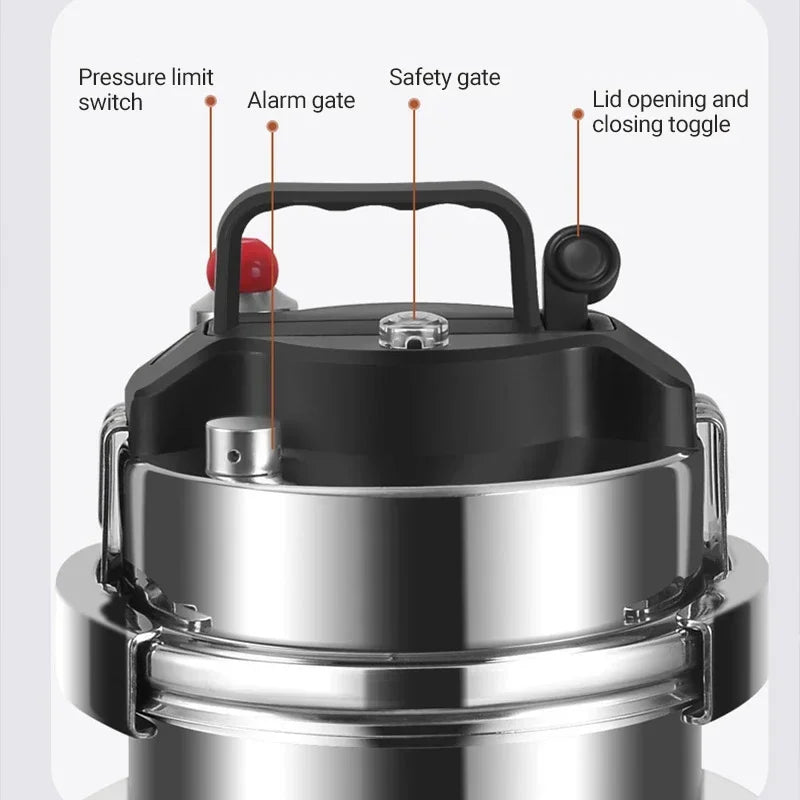 Portable Stainless Steel Pressure Cooker for Camping and Home Cooking (0.8-2L)