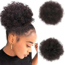 Afro Puff Kinky Curly Ponytail Hairpiece Clip-In Extensions