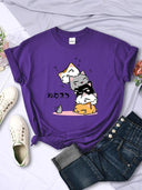 Sleeping Cats Stack T-Shirt for Playful Feline Comfort