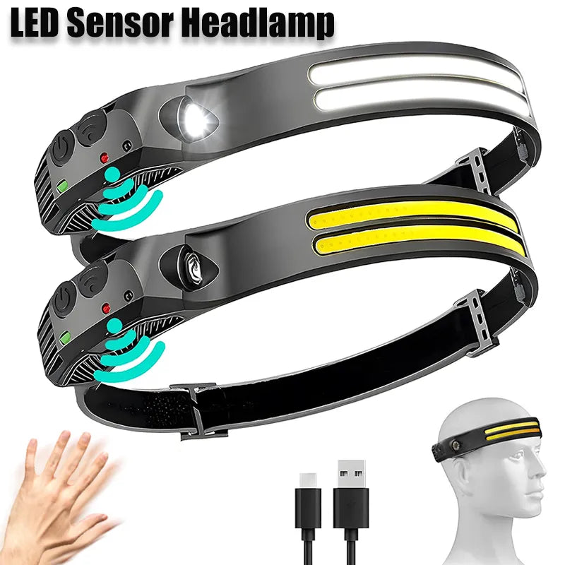 LED Sensor Headlamp: Ultimate Rechargeable Light for Outdoor Adventures  ourlum.com   