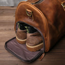 New Retro Male Carry-on Bag Large Capacity Leather Bag