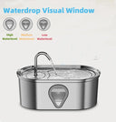 3.5L Large Capacity Pet Water Dispenser Automatic Stainless Steel Cat Water Fountain with LED Lighting